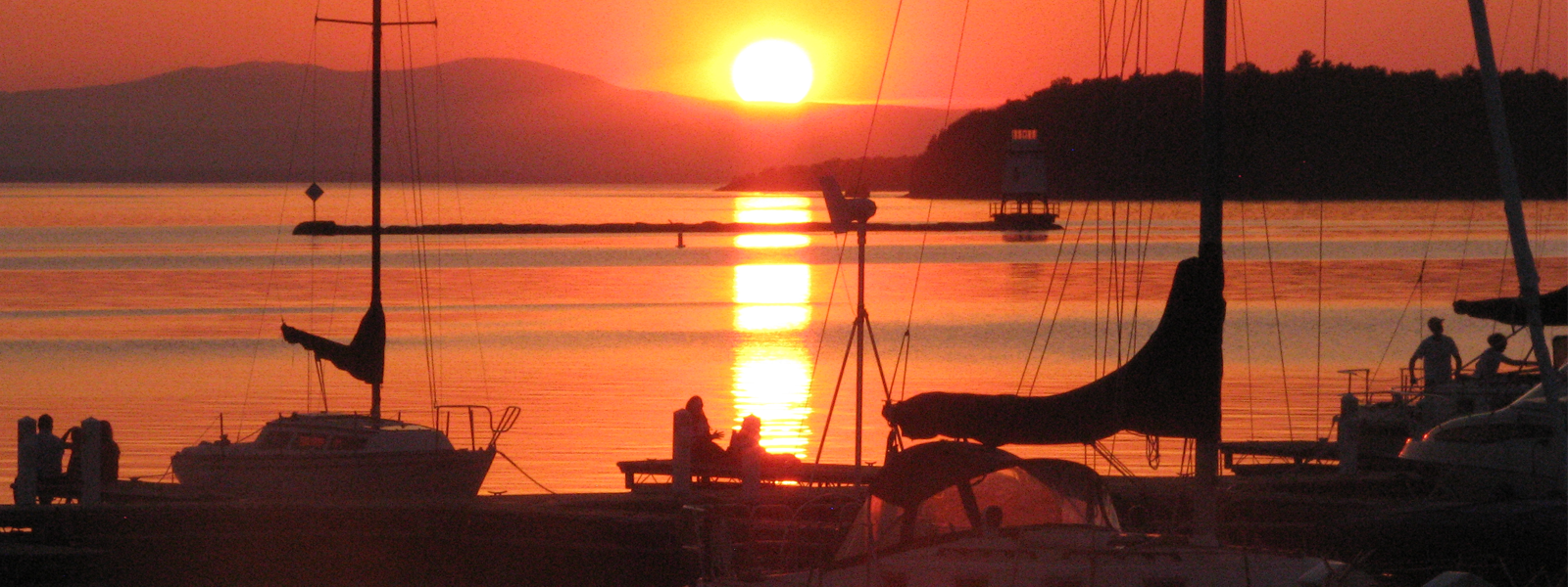 Sunset over Adirondack Mountains at Waterfront Park,