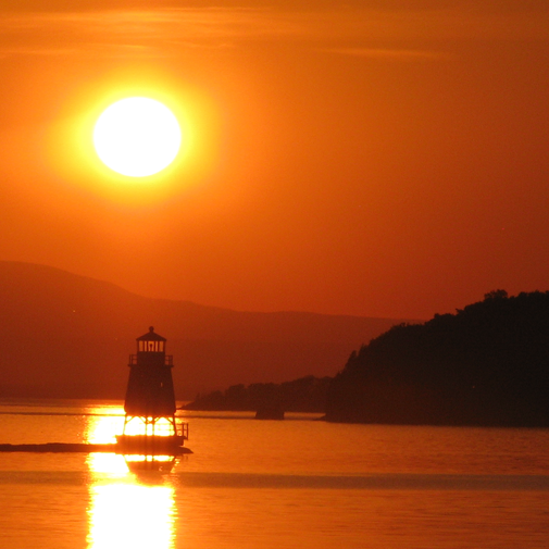 Sunset over Adirondack Mountains at Waterfront Park