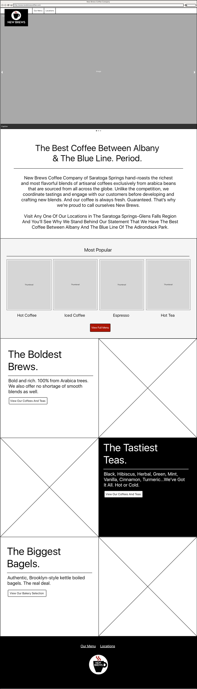 New Brews Website Prototype Image