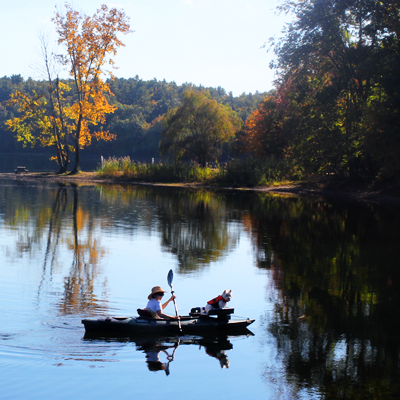 Kayaker on Moreau Lake