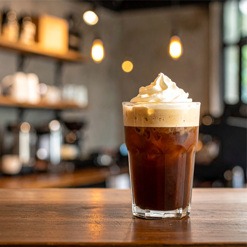 Cold Brew Coffee Topped With Whipped Cream Image
