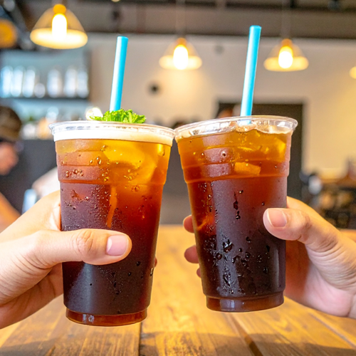 People Toasting Cold Brew Coffee Image