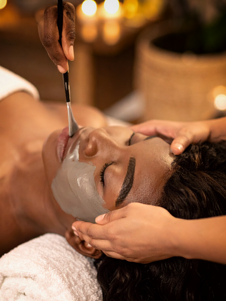 Woman getting a facial at Birch & Glen