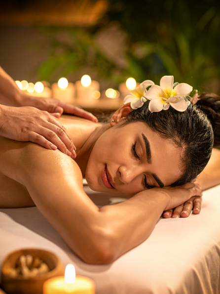 Woman getting a massage at Birch & Glen