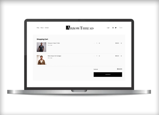 ArrowThread Apparel Shopping Cart