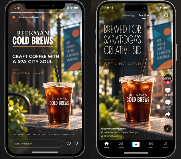Social media graphic for 'Beekman Cold Brews'