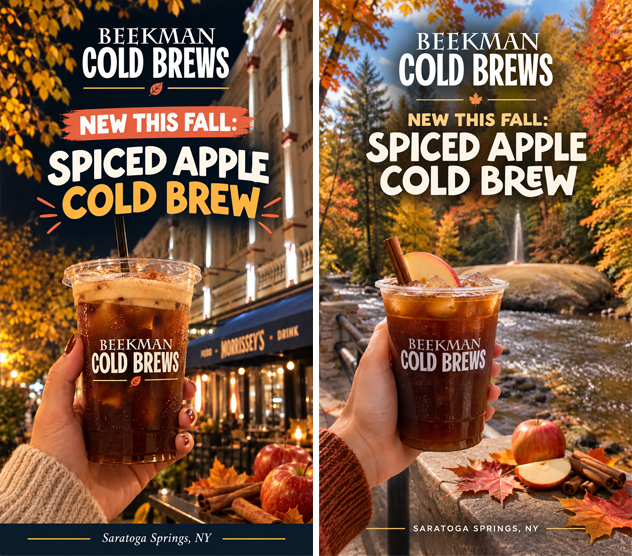 Social media graphic for 'Beekman Cold Brews'