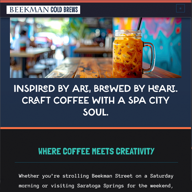 Image of Beekman Cold Brews Website
