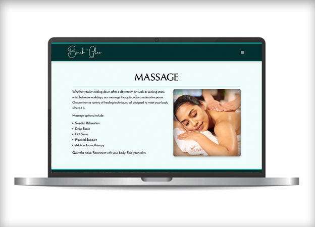 Image of 'Birch & Glen' Massage Page