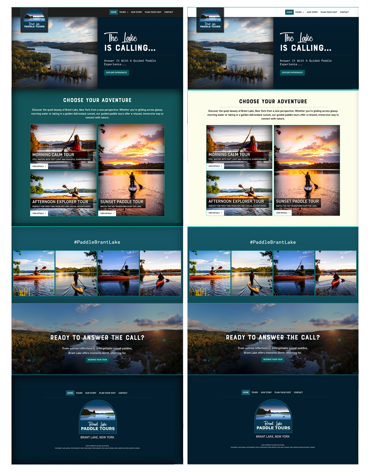 Screenshots of 'Beekman Cold Brews' Website