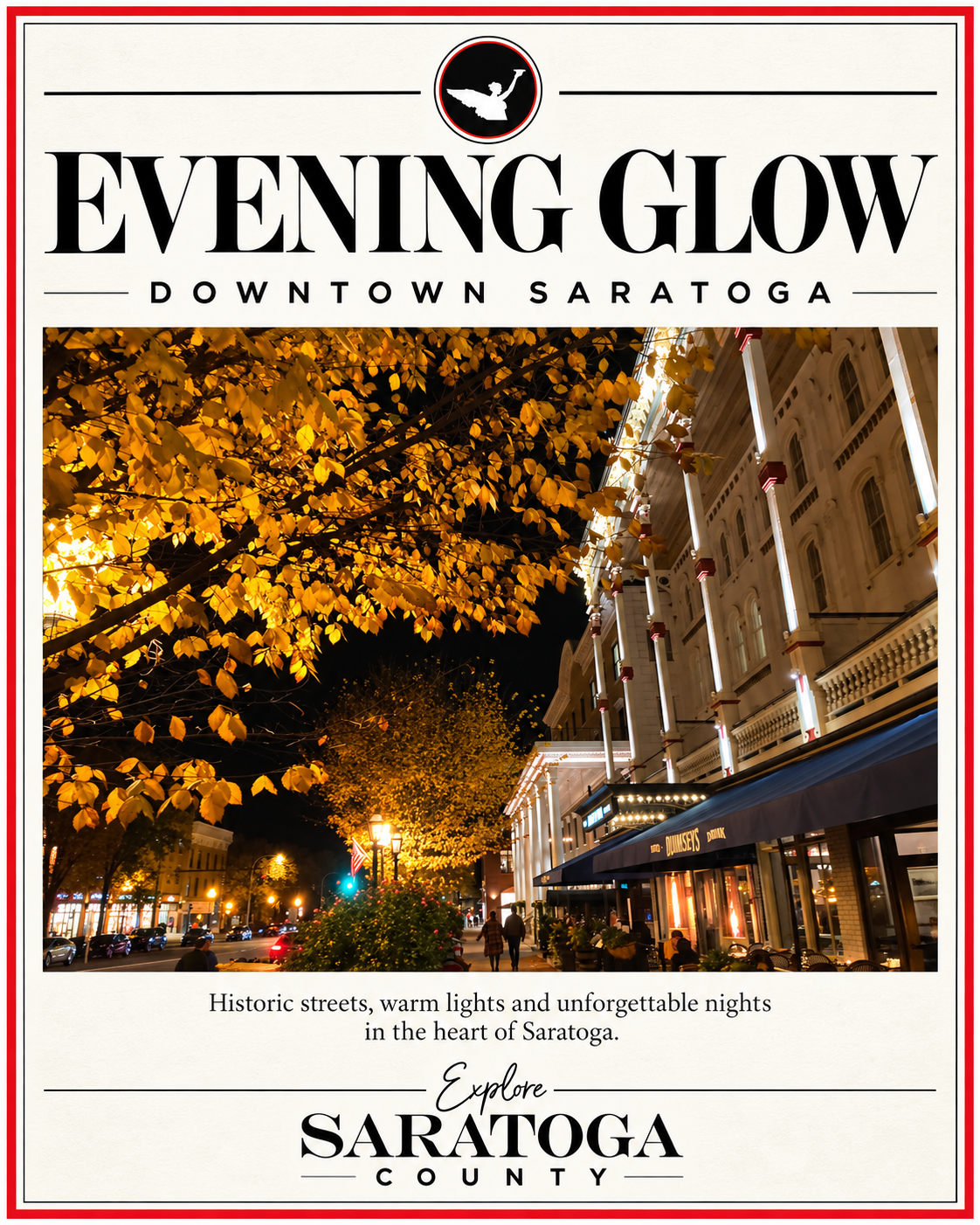 Social media graphic for Saratoga County Tourism Campaign