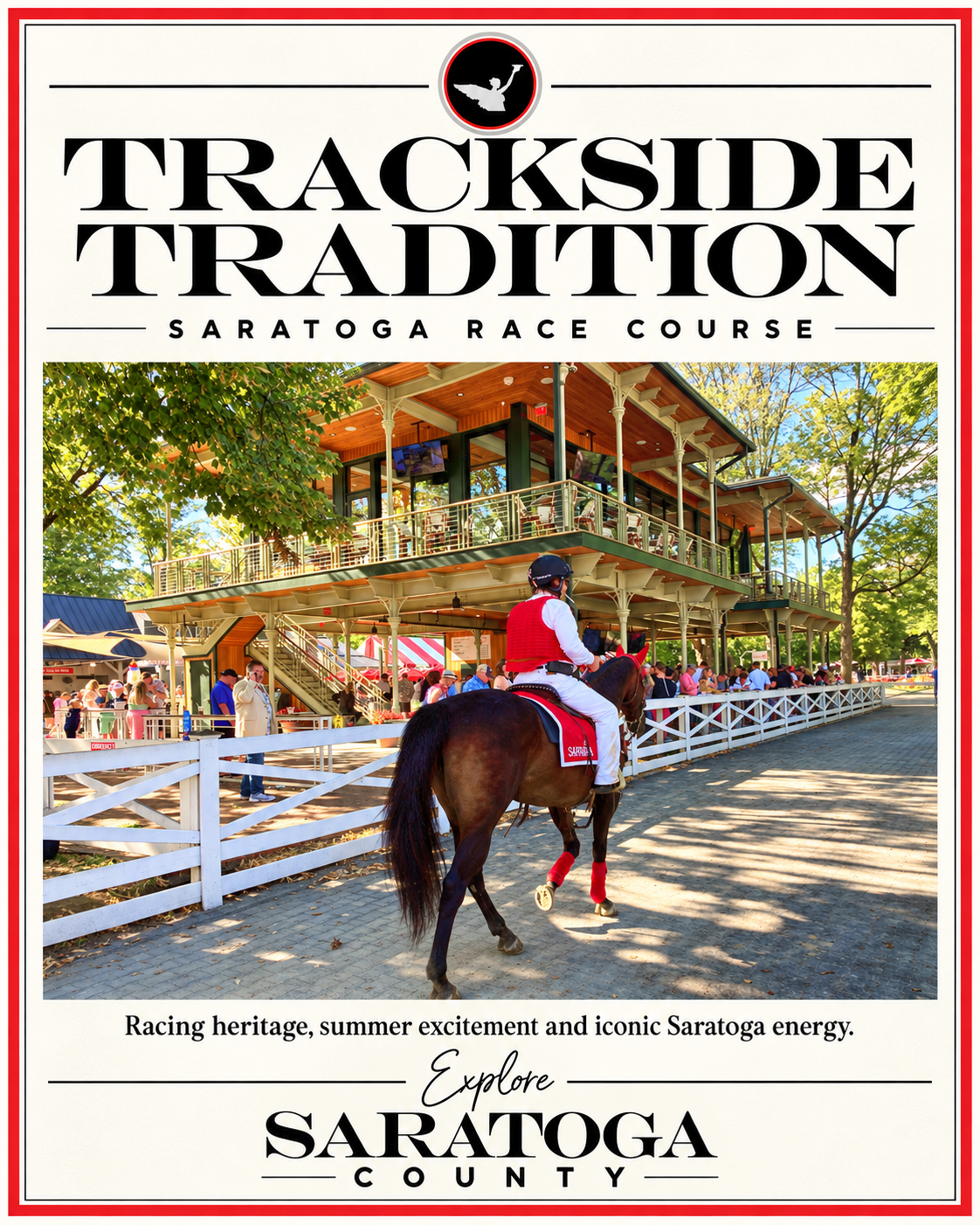 Social media graphic for Saratoga County Tourism Campaign