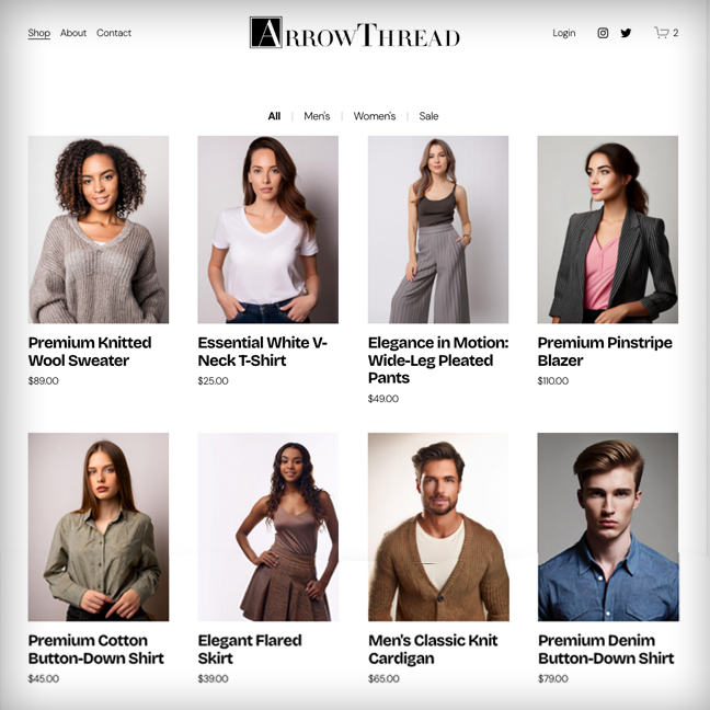 Image of ArrowThead Apparel E-Commerce Site